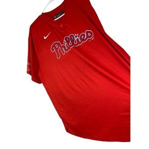 Nike Phillies Red Jersey XXL MLB Style Sleeve Business logo RT10283 EUC